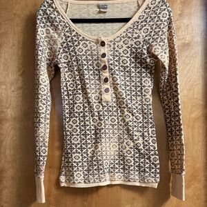 Daytrip Cream and Gray Knit Top